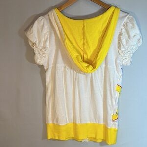 MKM Designs Womens Hoodie Blouse Top Sweatshirt Size M Front Zip Side Pockets